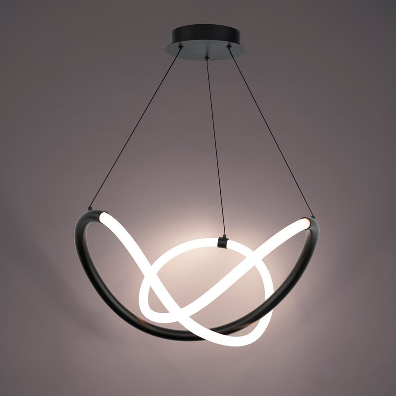 LED Pendant from the Solo Collection in Black Finish by W.A.C. Lighting (Final Sale)