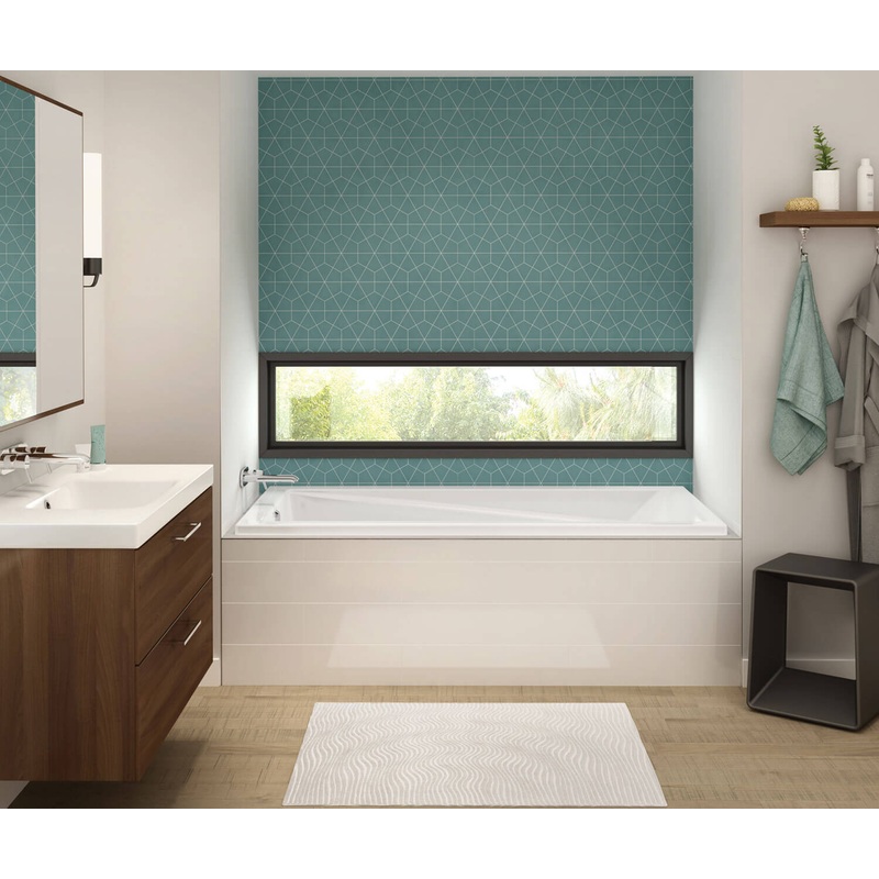 MAAX 106223-003-001 Exhibit 7234 Acrylic Drop-in End Drain Whirlpool Bathtub in White