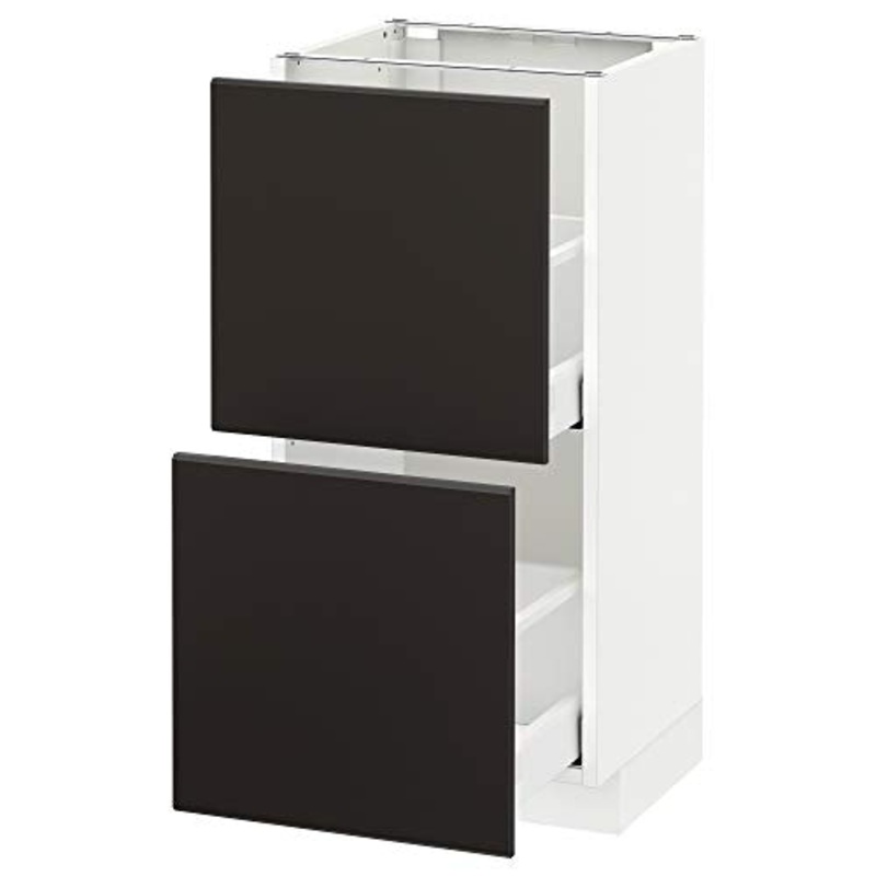 METOD/MAXIMERA mobile base con cassetti 2 40×39.2×88 cm bianco/Kungsbacka antracite