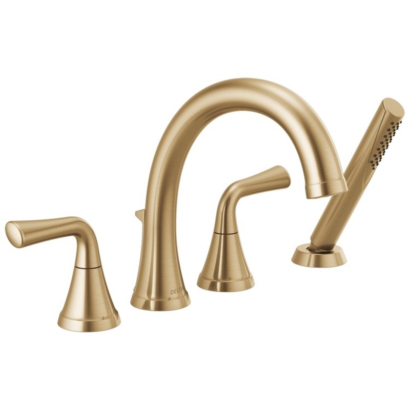 Roman Tub Trim Kayra with Handshower 2 Lever Brilliance Champagne Bronze ADA 4 Hole