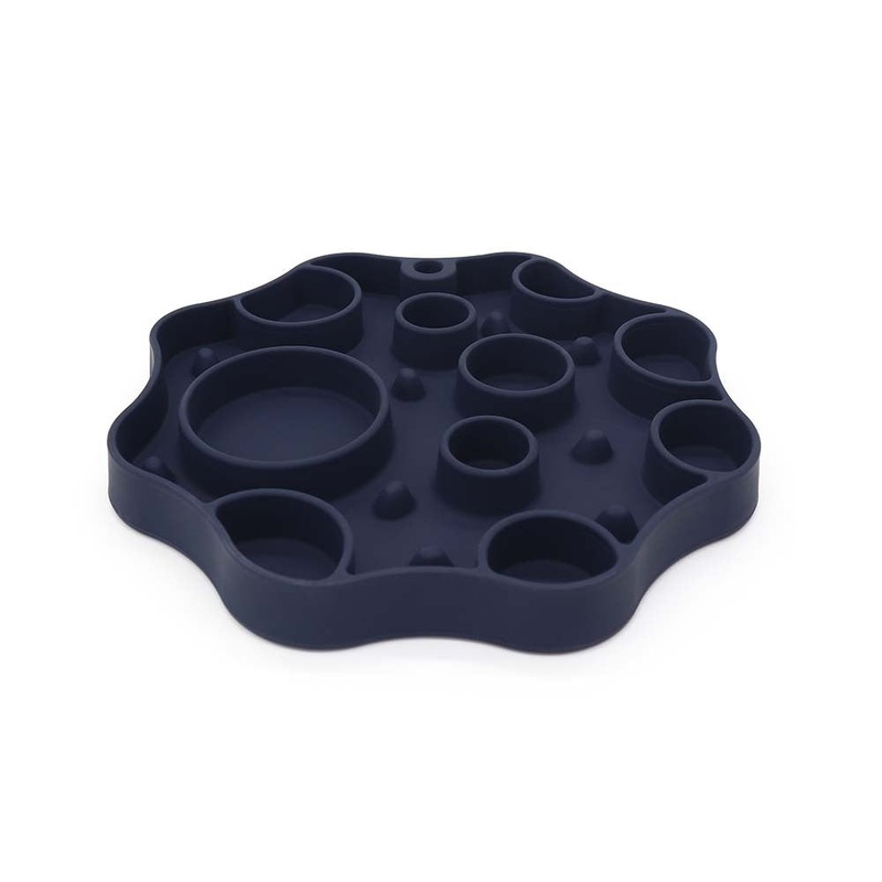 Silicone Dog Slow Feeder and Licking Mat – 2 in 1 Puzzle Bowl for Dog Slow Feeding(Navy blue)