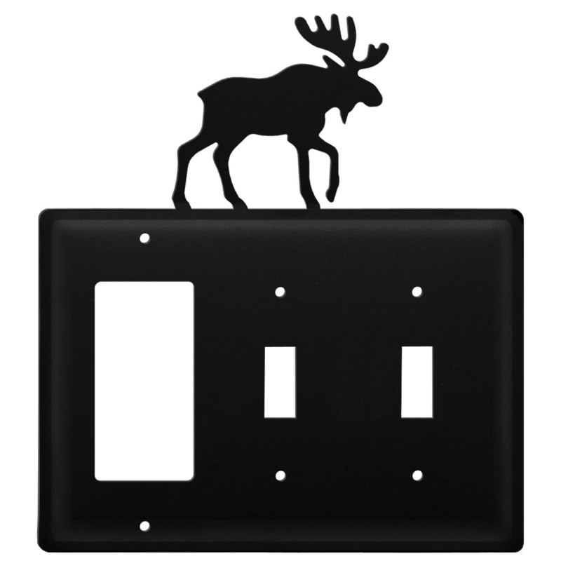 Village Wrought Iron EGSS-19 Triple Moose Single GFI and Double Switch Cover CUSTOM Product