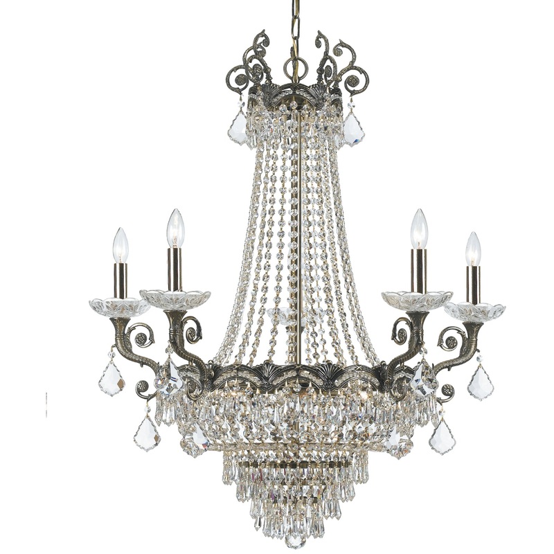 13 Light Chandelier from the Majestic Collection in Historic Brass Finish by Crystorama