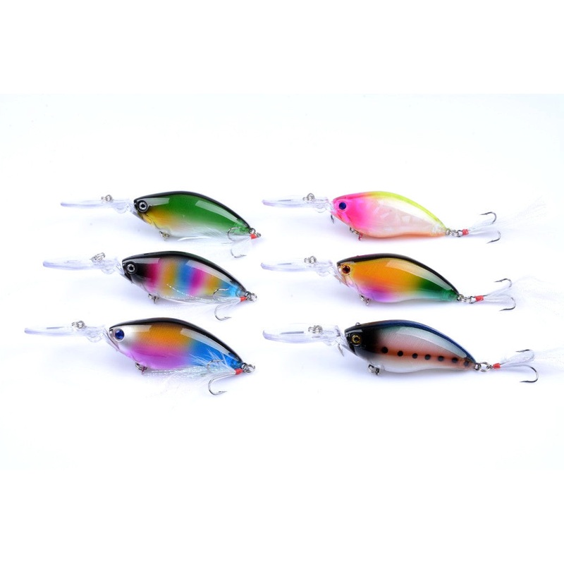 6x 11cm Popper Crank Bait Fishing Lure Lures Surface Tackle Saltwater