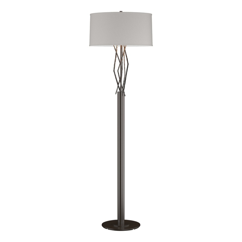 Brindille Floor Lamp Oil Rubbed Bronze Flax Shade (SE)