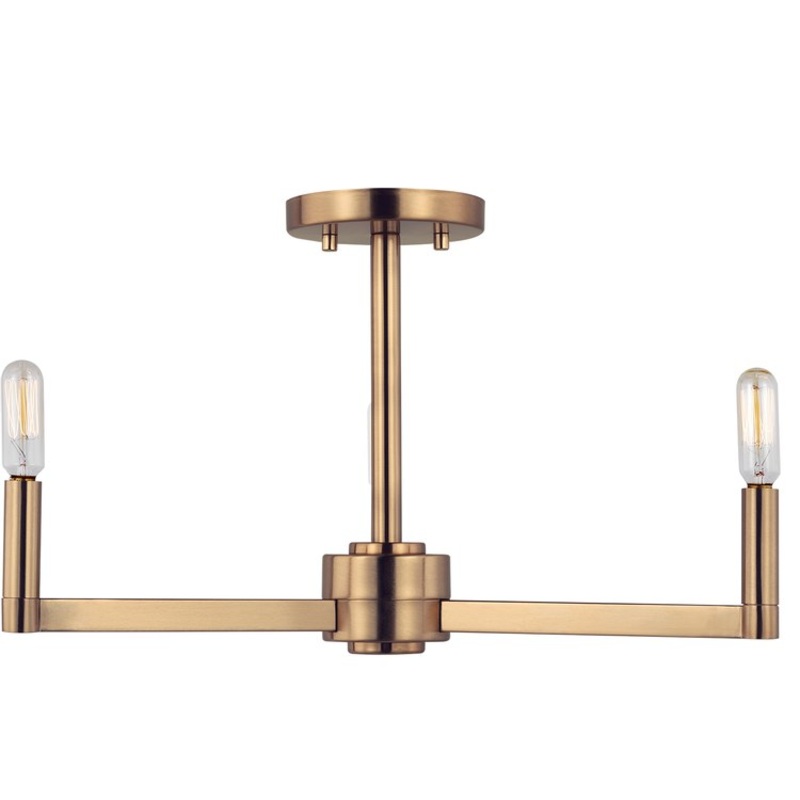 Ceiling Light Fullton Semi-Flushmount 3 Lamp Satin Brass