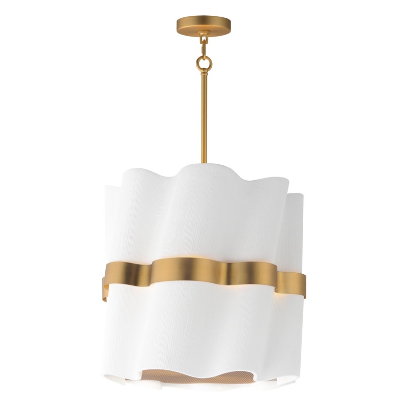 Curtain Call 2-Tier Foyer Light White/Gold