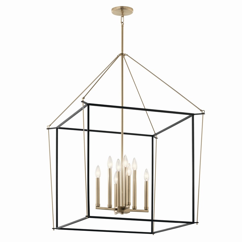 Eight Light Foyer Pendant from the Eisley Collection in Champagne Bronze Finish by Kichler