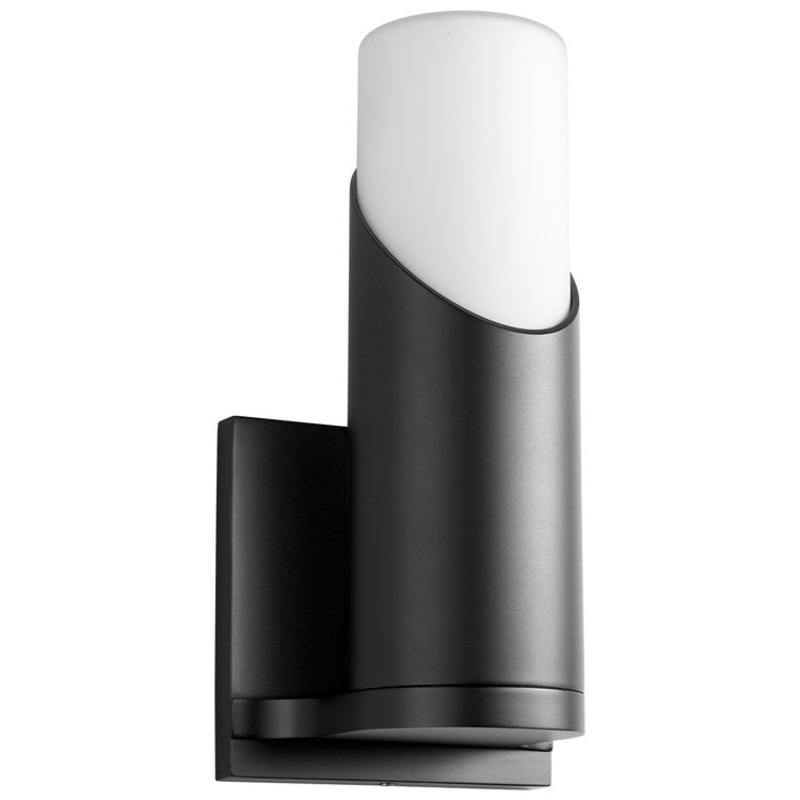 Ellipse Single-Light Wall Sconce with Glass Shade – Black