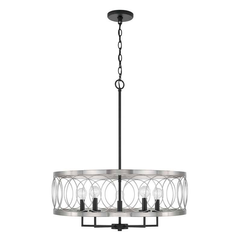 Four Light Pendant from the Madeline Collection in Black Tie Finish by Capital Lighting