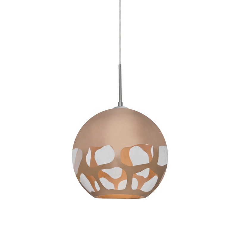 One Light Pendant from the Rocky Collection in Satin Nickel Finish by Besa