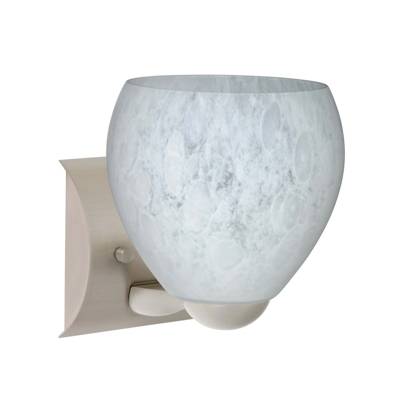 One Light Wall Sconce from the Bolla Collection in Satin Nickel Finish by Besa