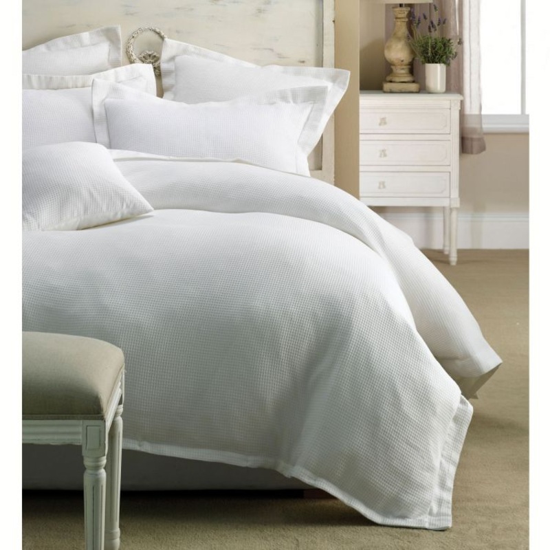 Rans Paris Waffle Quilt Cover Set White – Queen