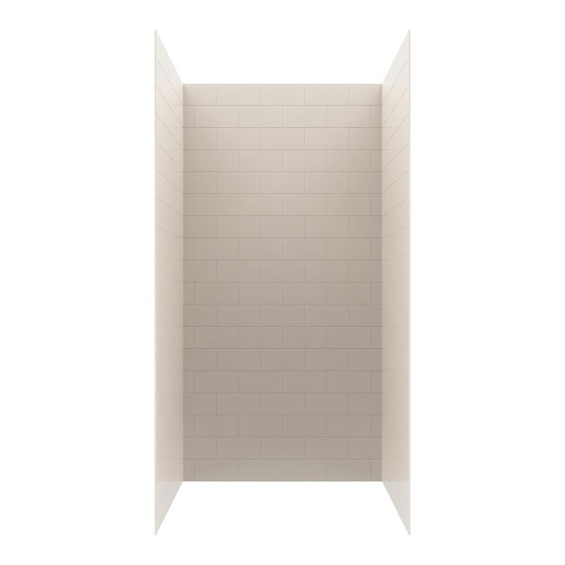 Shower Wall Kit Metro Subway Tile Glue Up 36 x 36 x 72 Inch Bisque Swanstone