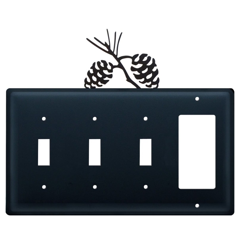 Village Wrought Iron ESSSG-89 Quad Pinecone Triple Switch & Single GFI CUSTOM Product