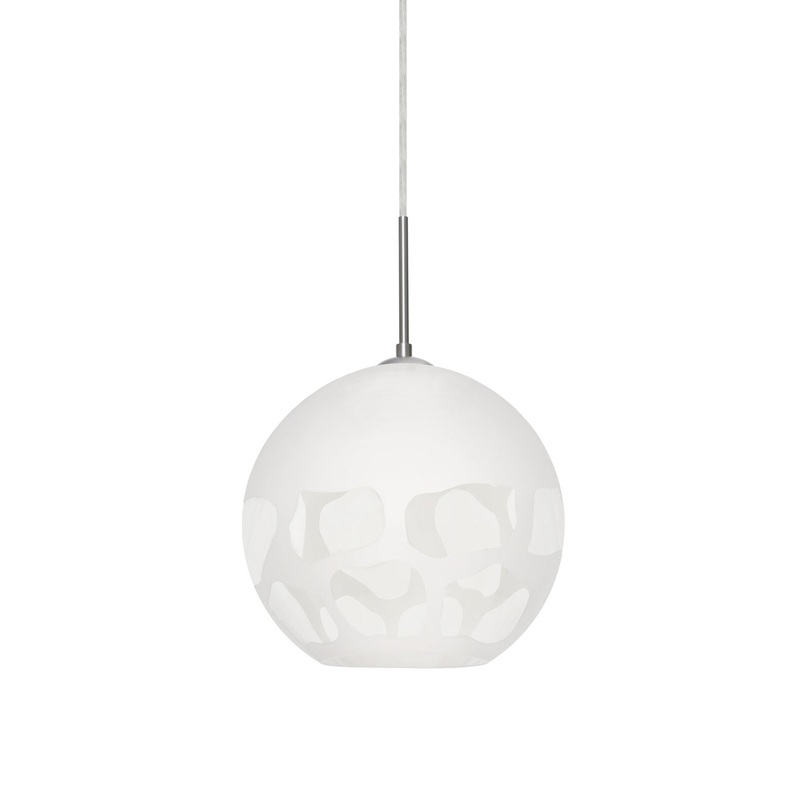 Besa 1JT-ROCKYWH-LED-SN Rocky One Light Pendant Satin Nickel