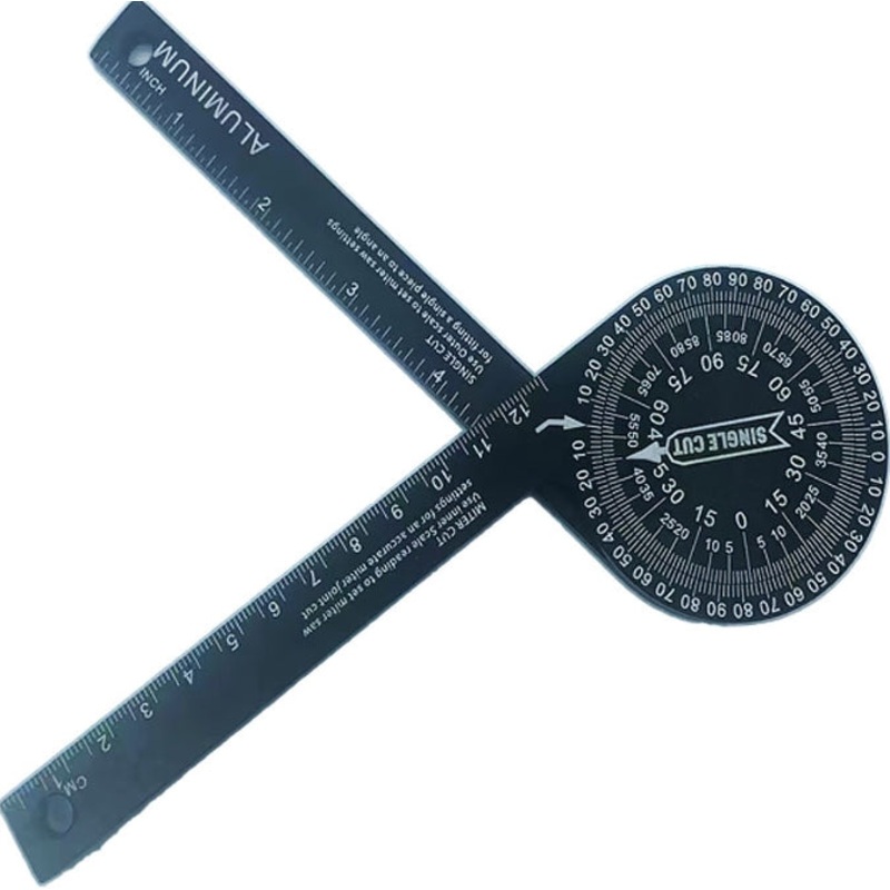 Black Precision 360-Degree Miter Saw Protractor – Aluminum Alloy Angle Finder for Woodworking & Carpentry
