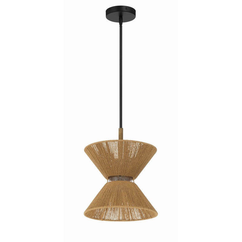 Craftmade 58591-FBWAL Serena One Light Pendant Flat Black/Walnut