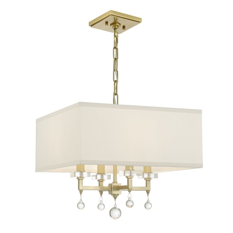Crystorama 8105-AG Paxton Four Light Chandelier Aged Brass