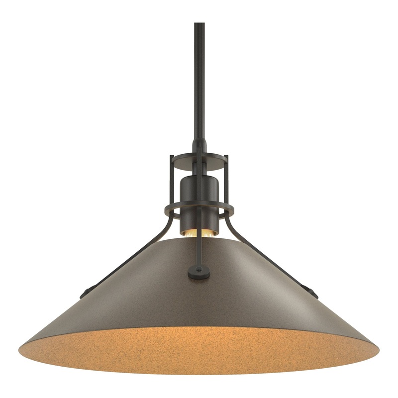 Henry Medium Steel Shade Pendant Black Bronze