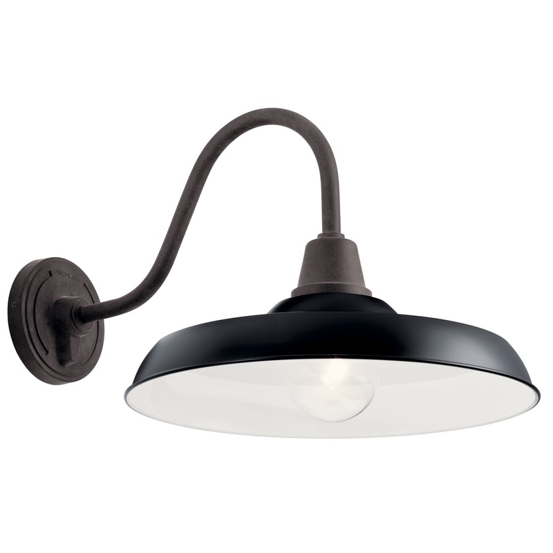 Kichler 49991BK One Light Outdoor Wall Mount, Black