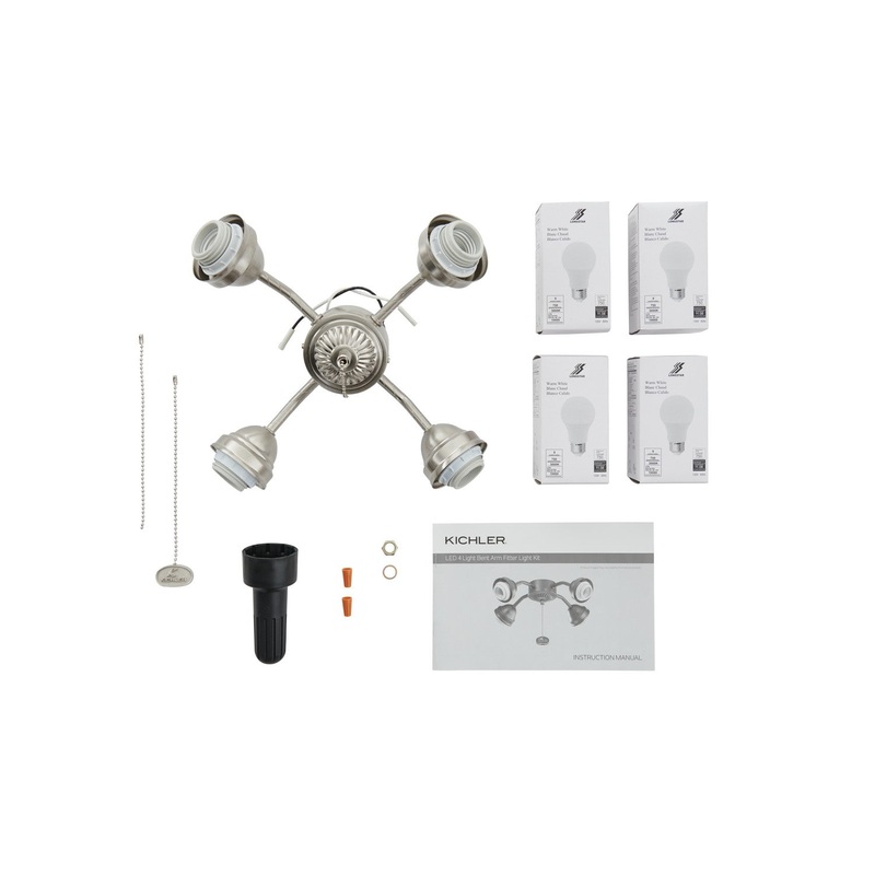 LED Fan Fitter from the Accessory Collection in Brushed Stainless Steel Finish by Kichler