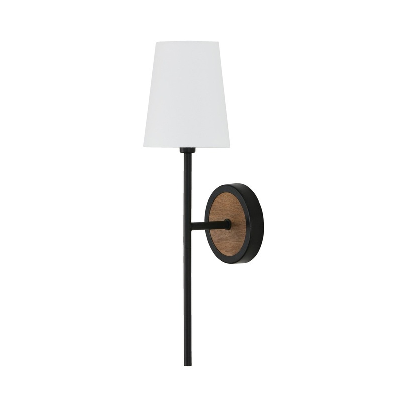 One Light Wall Sconce from the Jonah Collection in Light Wood and Matte Black Finish by Capital Lighting