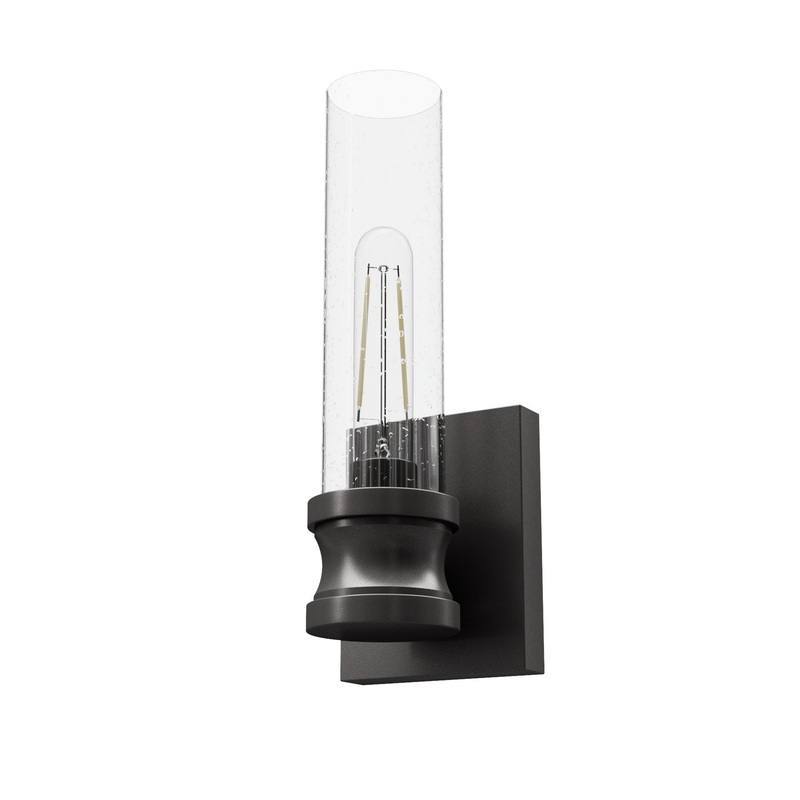One Light Wall Sconce from the Lenlock Collection in Noble Bronze Finish by Hunter