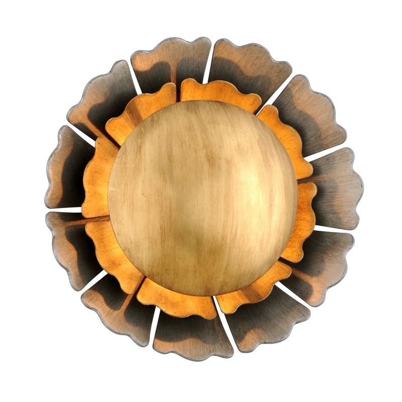 One Light Wall Sconce from the Magic Garden Collection in Black Graphite Bronze Leaf Finish by Corbett Lighting