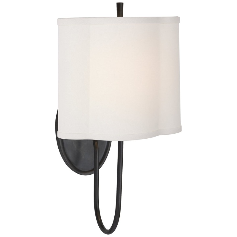 One Light Wall Sconce from the Simple Scallop Collection in Bronze Finish by Visual Comfort Signature