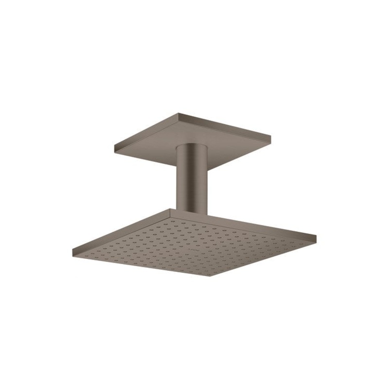 Showerhead ShowerSolutions 2 Function with Ceiling Connector & Green Diverter Brushed Black Chrome 9-3/8 Inch 1.75 Gallons per Minute PowderRain Intense PowderRain