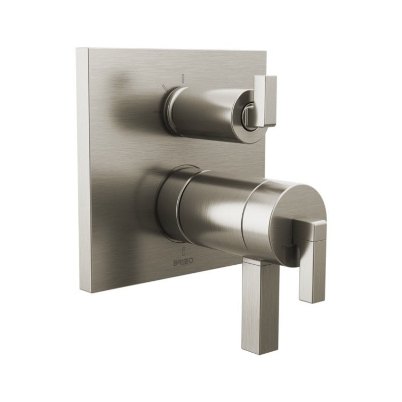 Thermostatic Trim Frank Lloyd Wright with 3 Function Integrated Diverter Trim Less Handle Brilliance Luxe Nickel ADA 7.2 Gallons per Minute Zinc