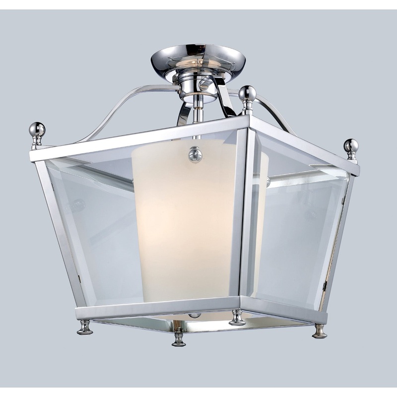 Three Light Semi Flush Mount from the Ashbury Collection in Chrome Finish by Z-Lite