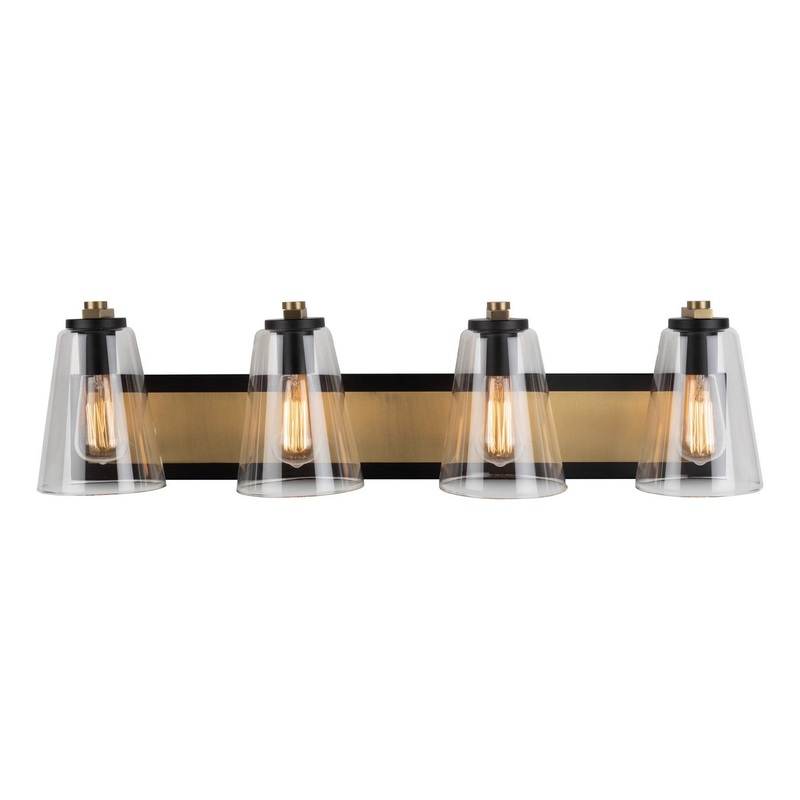 Treviso Bathroom Vanity Light – Black & Brass / 4-Light