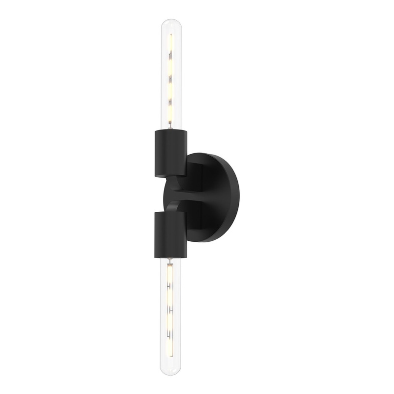 Two Light Wall Sconce from the Claire Collection in Aged Gold|Matte Black Finish by Alora