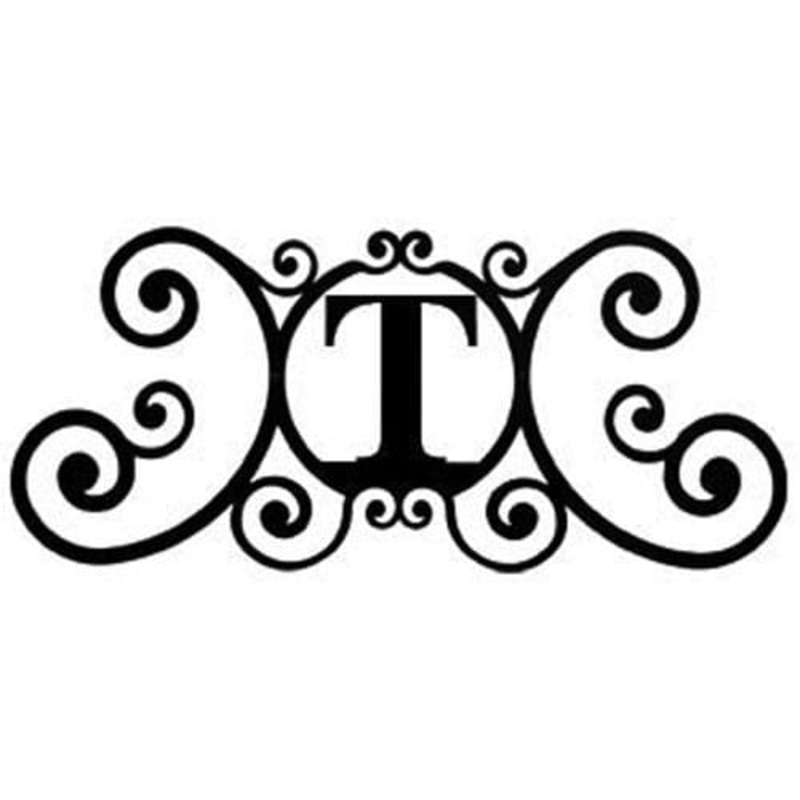 Village Wrought Iron HP-OD-T House Plaque Letter T
