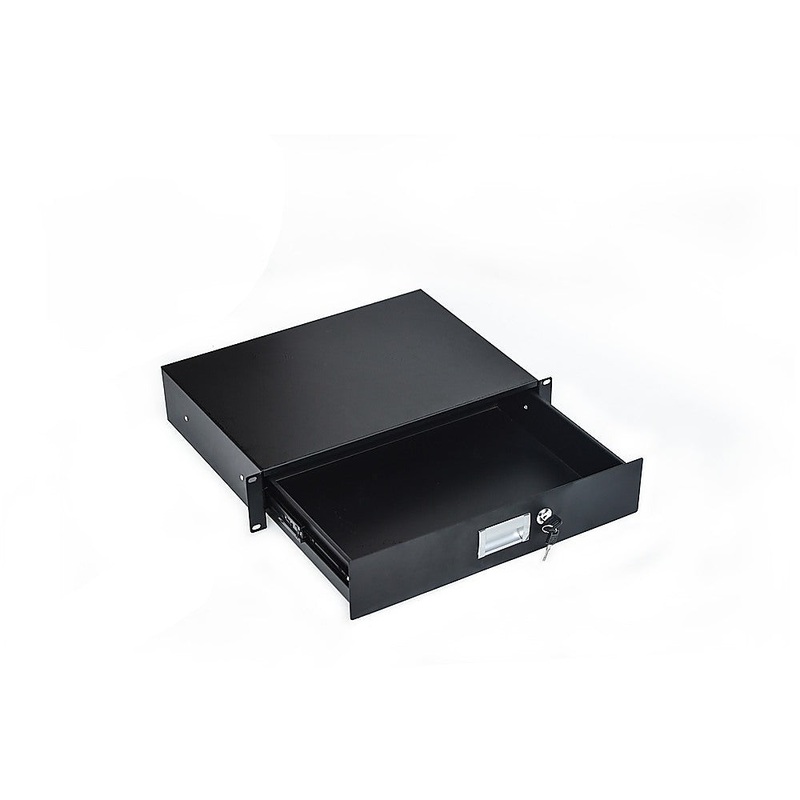 19″ Rack Mount 2U Locking Drawer Pro Audio DJ Server Rack Lock Storage Cabinet