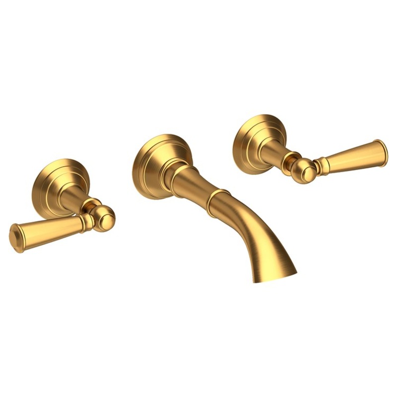 Aylesbury Two Handle Wall-Mount Bathroom Faucet – Satin Gold PVD