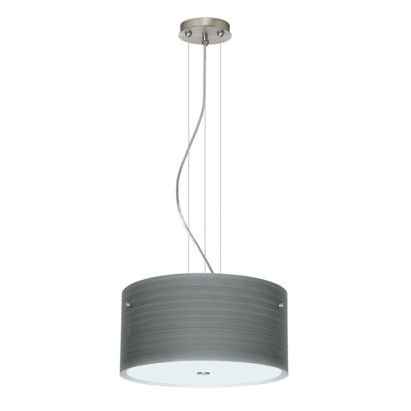 Besa 1KV-4008TN-SN Tamburo Three Light Pendant Satin Nickel (Discontinued)