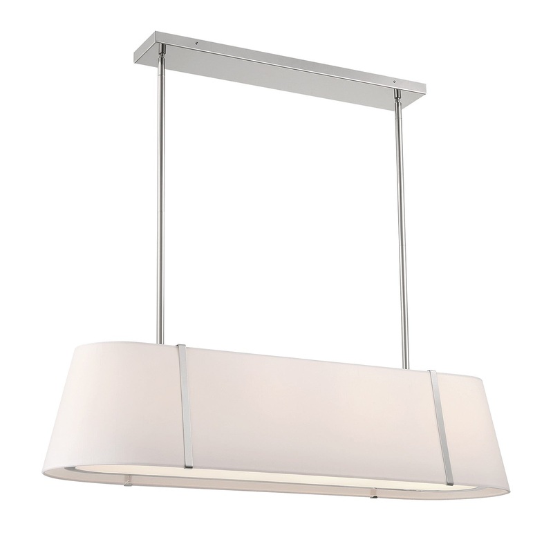 Four Light Linear Chandelier from the Fulton Collection in Polished Nickel Finish by Crystorama