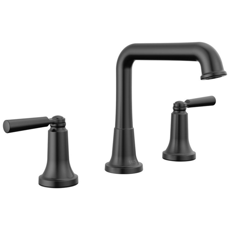 Lavatory Faucet Saylor Widespread 2 Lever ADA WaterSense Matte Black 1.2 Gallons per Minute 4-15/16 Inch