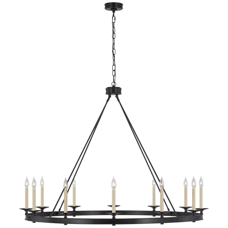 LED Chandelier from the Launceton Collection in Bronze Finish by Visual Comfort Signature