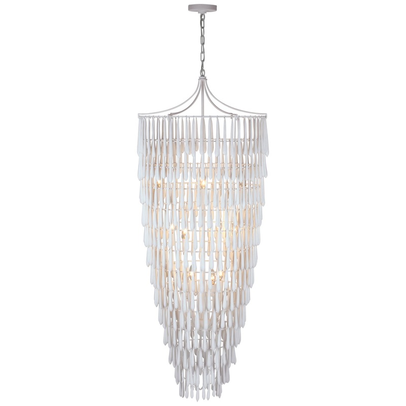 LED Chandelier from the Vacarro Collection in Plaster White Finish by Visual Comfort Signature