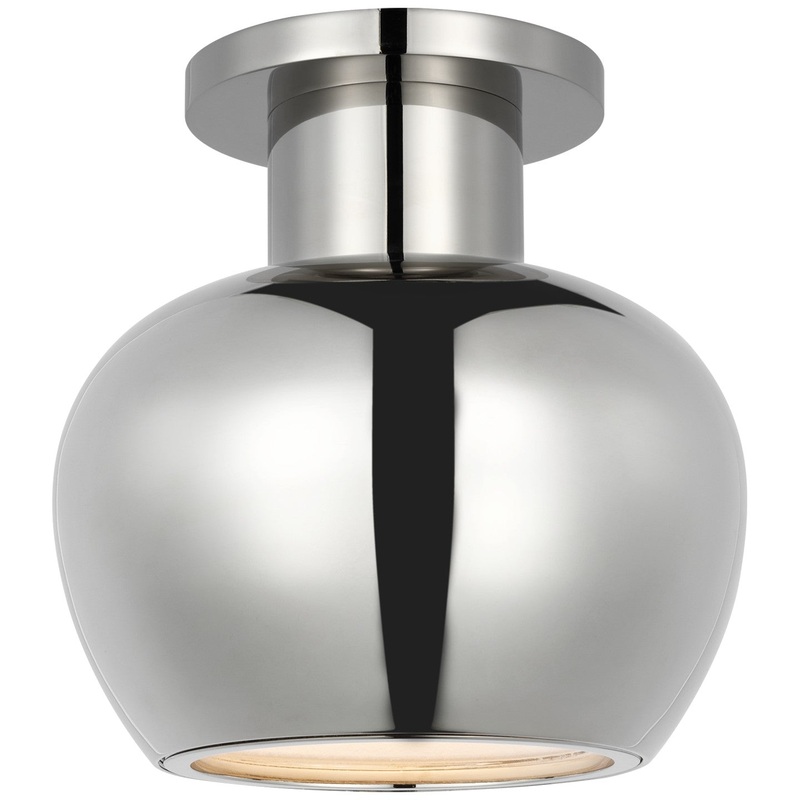 LED Flush Mount from the Comtesse Collection in Polished Nickel Finish by Visual Comfort Signature