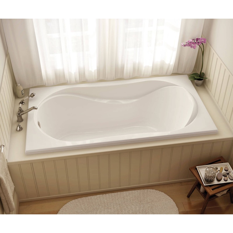 MAAX 102723-091-001-100 Cocoon 6636 Acrylic Drop-in End Drain 10 Microjets Bathtub in White