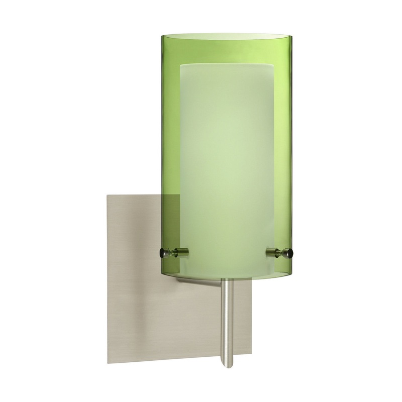 One Light Wall Sconce from the Pahu Collection in Satin Nickel Finish by Besa