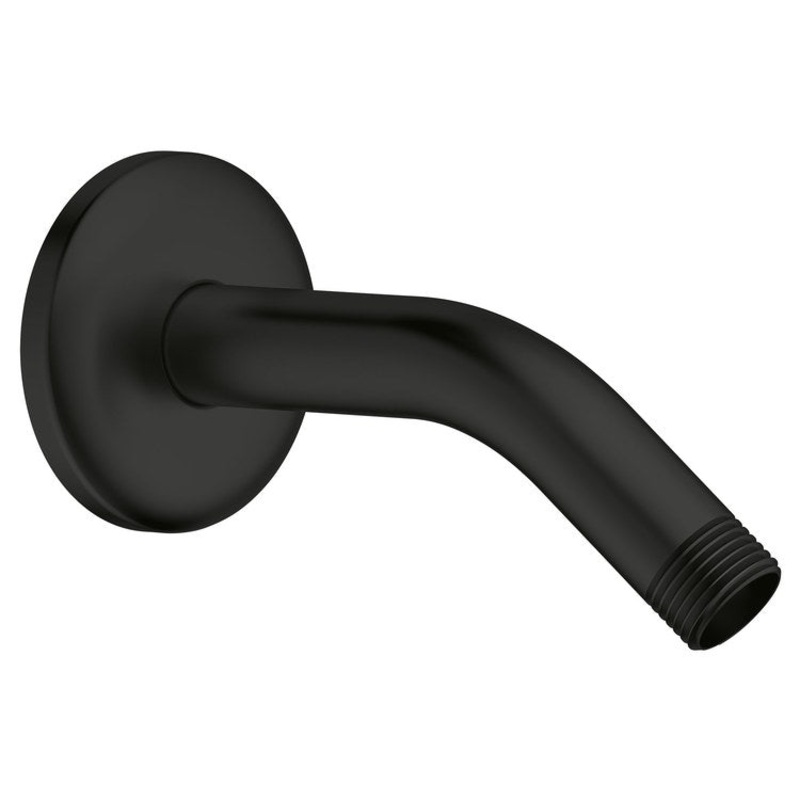 Shower Arm Relexa with Flange Matte Black 1/2 Inch 5 Inch MNPT Brass 45 Wall Mount