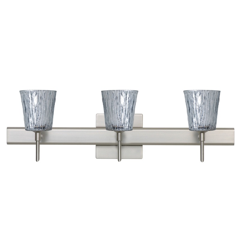 Three Light Wall Sconce from the Nico Collection in Satin Nickel Finish by Besa