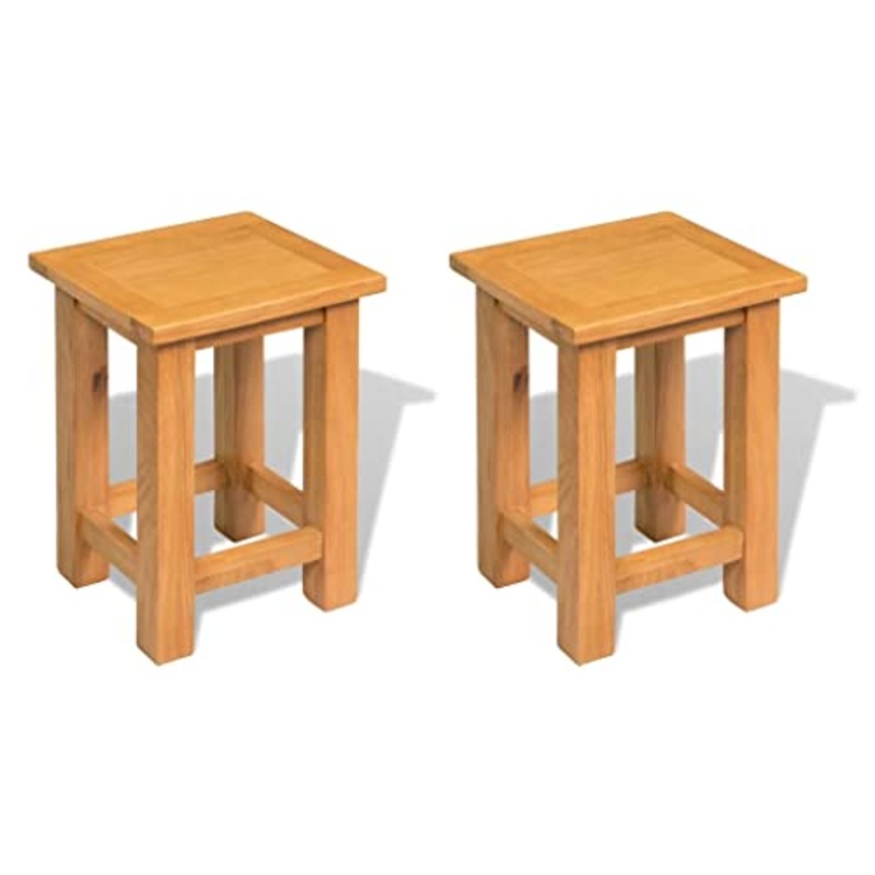 vidaXL Tavolini da Salotto 2 pz 27x24x37 cm Legno Massello di Rovere