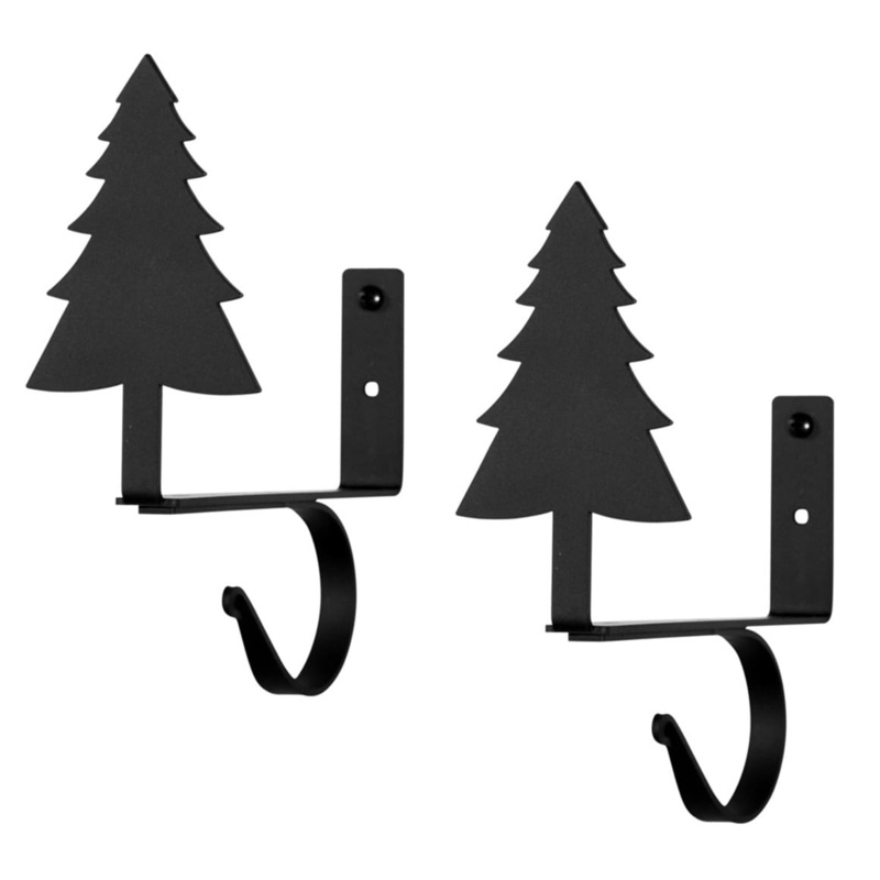 Village Wrought Iron CUR-SB-42 Pine Tree Curtain Shelf Brackets (pair)